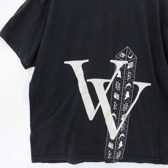 Vintage Black Scale Shirt Mens Black Faded Short Sleeve Big Logo Graphic Sz 2XL - Picture 3 of 7